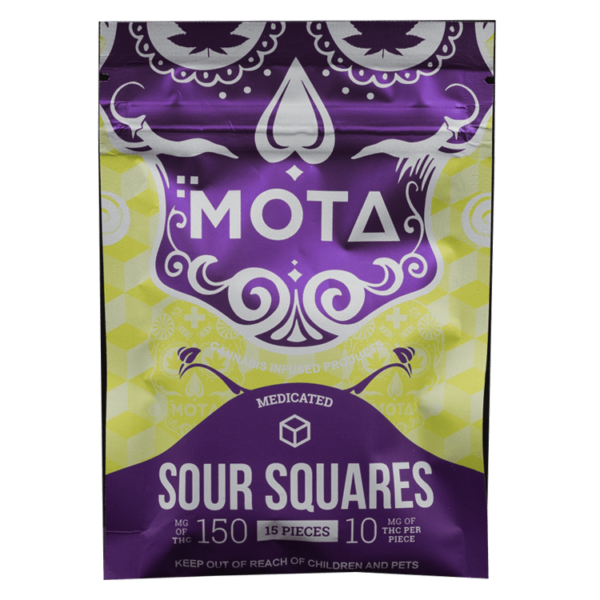 MOTA Edibles – Sour Squares – 150mg THC | Coast to Coast Medicinals Canada