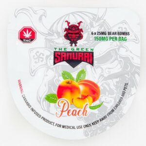 The Green Samurai – Peach Gummies – 150mg | Coast to Coast Medicinals Canada