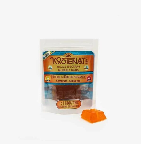 Kootenay Labs – 1:1 Tangerine Creamsicle Gummy – (500mg total) | Coast to Coast Medicinals Canada