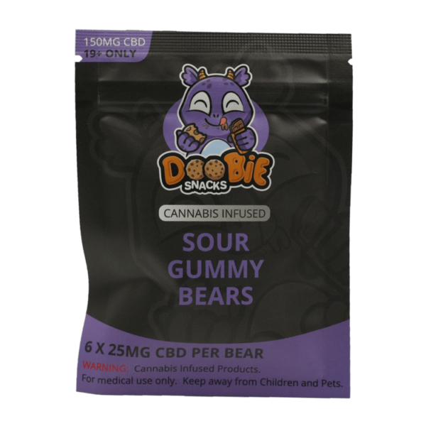 Doobie Snacks – CBD Sour Gummy Bears – 150mg CBD | Coast to Coast Medicinals Canada