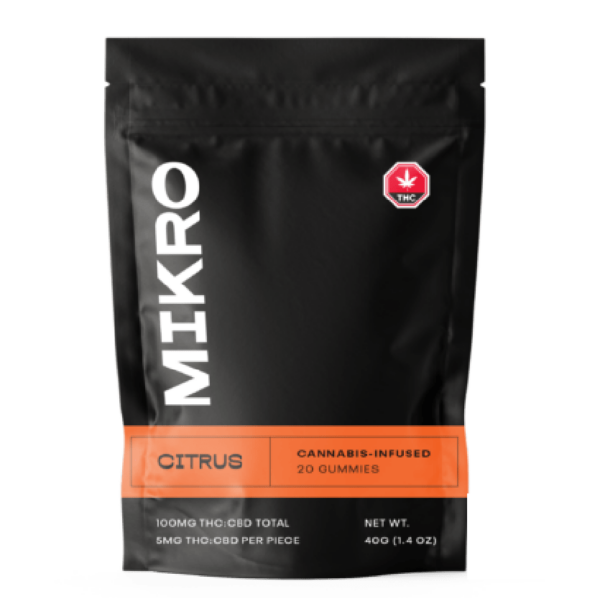 Mikro – 1:1 THC/CBD Gummies – 100mg – Citrus | Coast to Coast Medicinals Canada