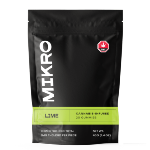 Mikro – 1:1 THC/CBD Gummies – 100mg – Lime | Coast to Coast Medicinals Canada