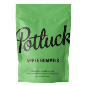 Potluck Extracts – Apple Gummies (1:1) – 100mg THC / 100mg CBD | Coast to Coast Medicinals Canada