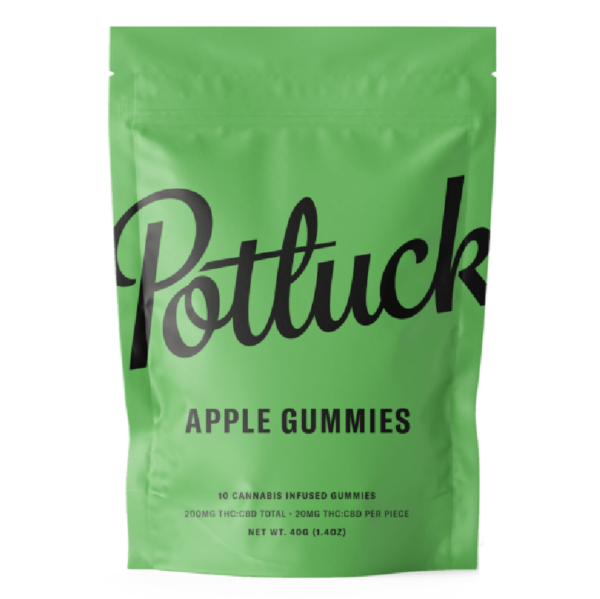 Potluck Extracts – Apple Gummies (1:1) – 100mg THC / 100mg CBD | Coast to Coast Medicinals Canada