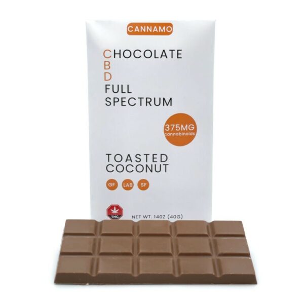 Cannamo – Full Spectrum CBD Chocolate – 375mg – Toasted Coconut | Coast to Coast Medicinals Canada