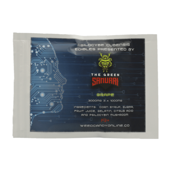 The Green Samurai – Shroom Gummies – Grape – 3g | Coast to Coast Medicinals Canada